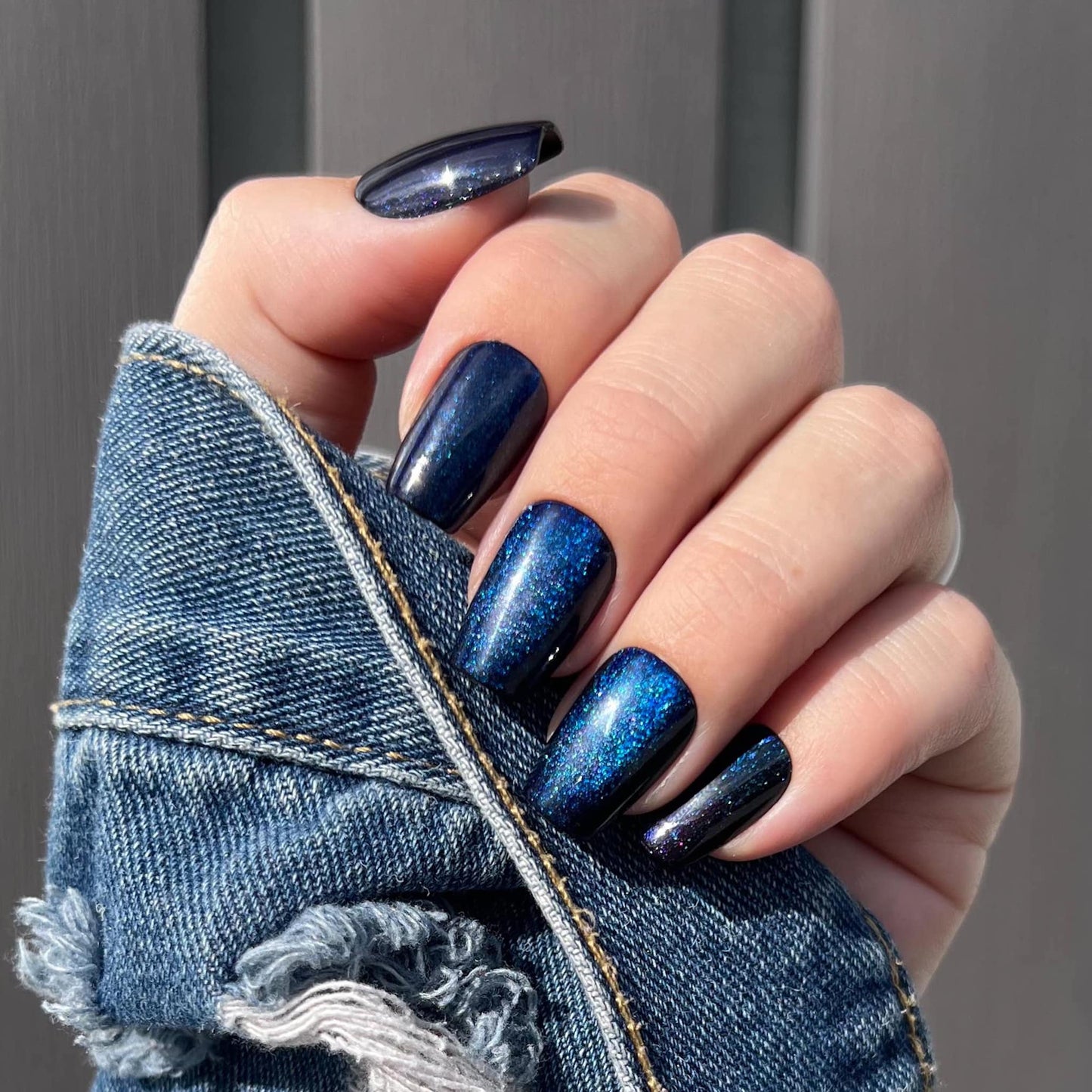 Blue Galaxy Press On Nail BBL-SQ_