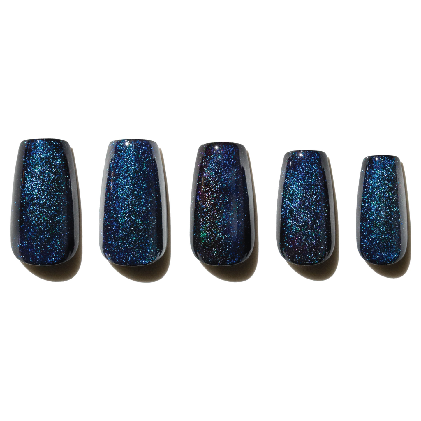 Blue Glitter Press On Nail BBL-SQ_