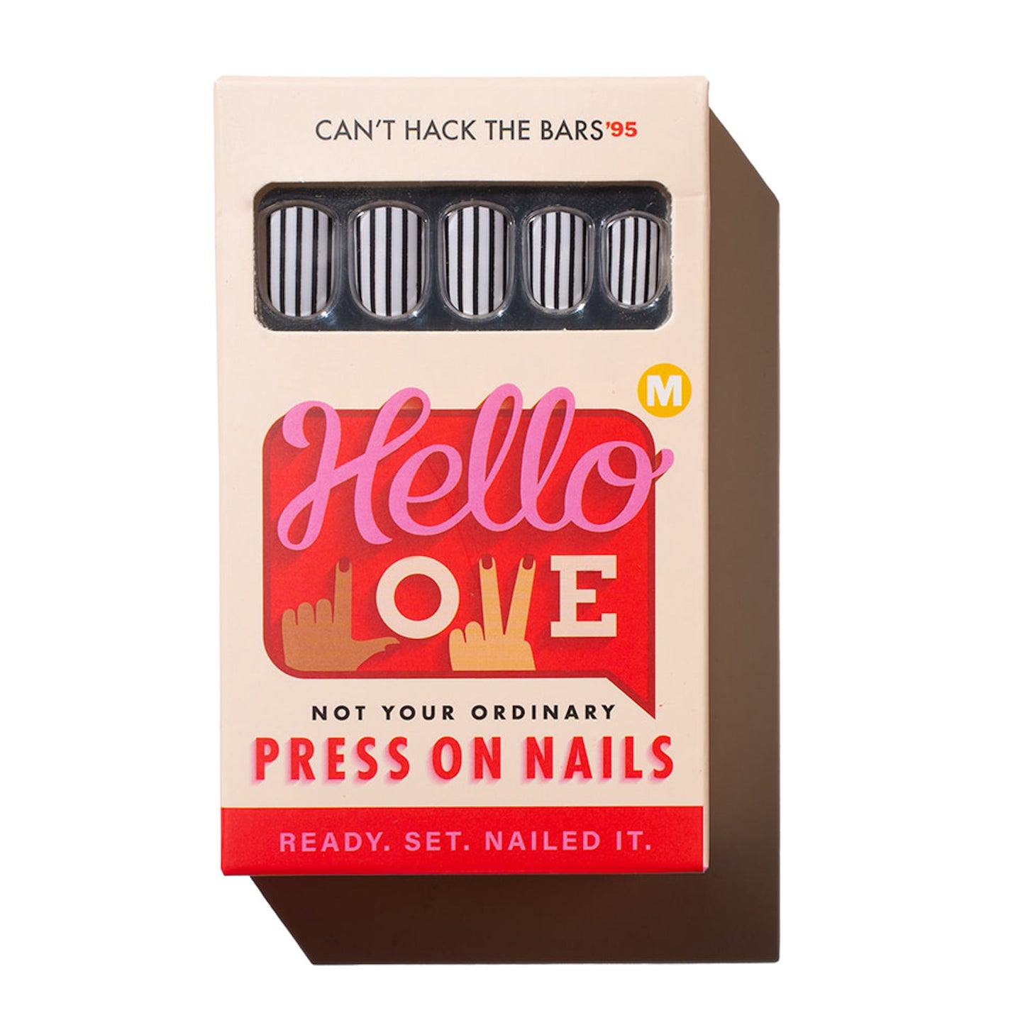 Hello Love Press On Nail Stripe Matte_CHB