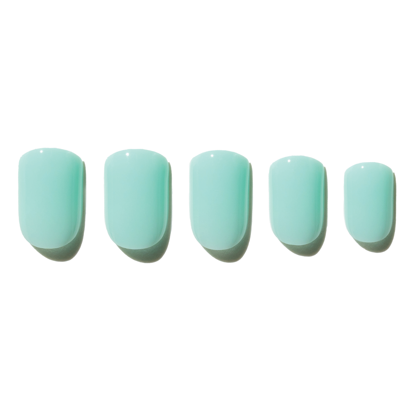 Aqua Blue Press On Nail in Short Square_FFL
