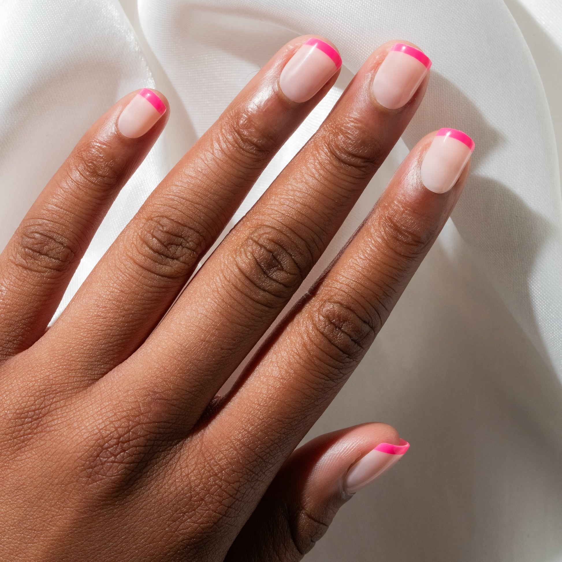 Hot Pink French Tip Press On Nail PTB
