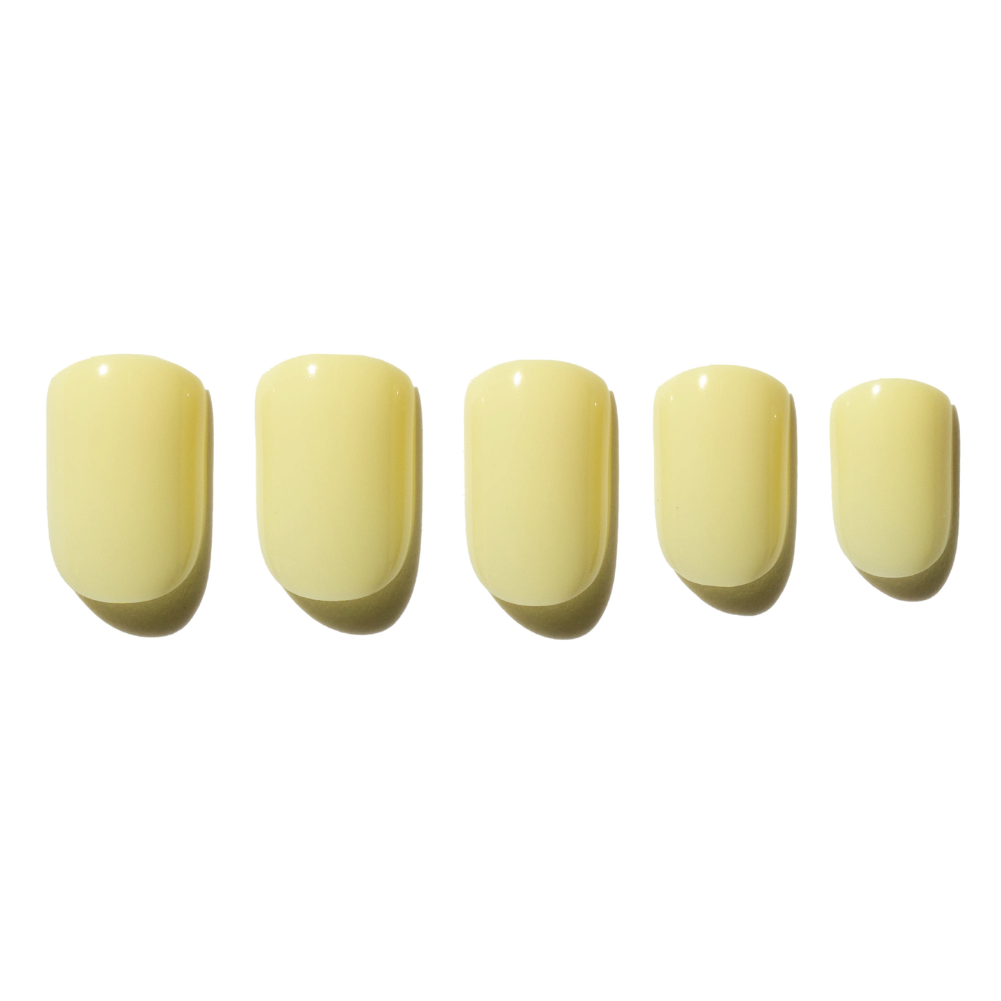 Light Yellow Neon Short Square Press On Nail TT