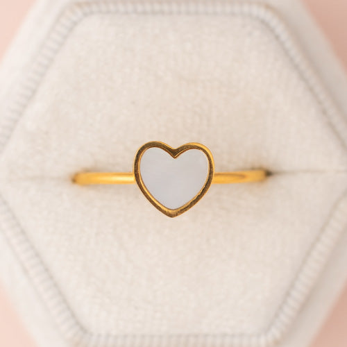 Heart Ring with Shell Inlay – Hello Love Inc