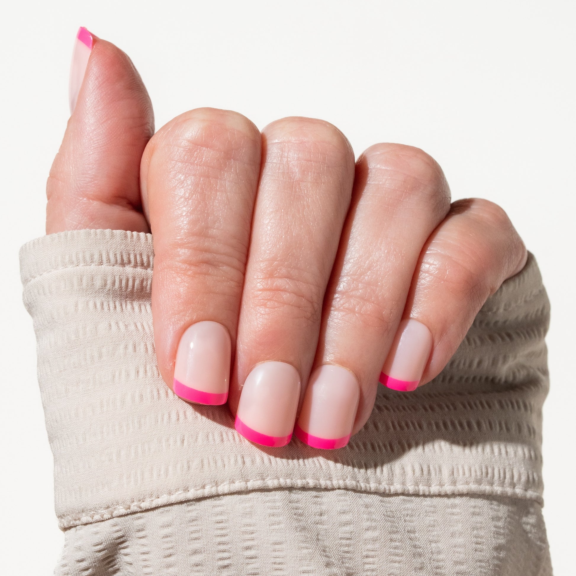 Milky Pink French Tip Press On Nail PTB