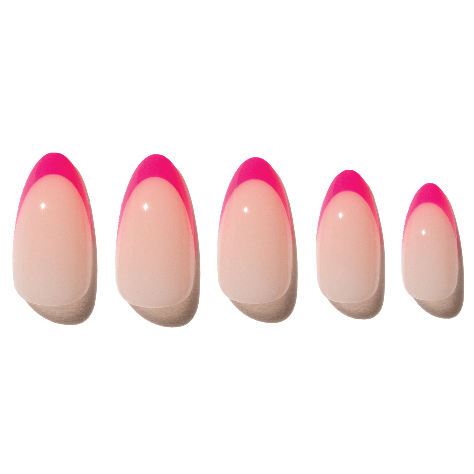 Milky Pink Hot Pink French Tip Press On Nail PTB-A