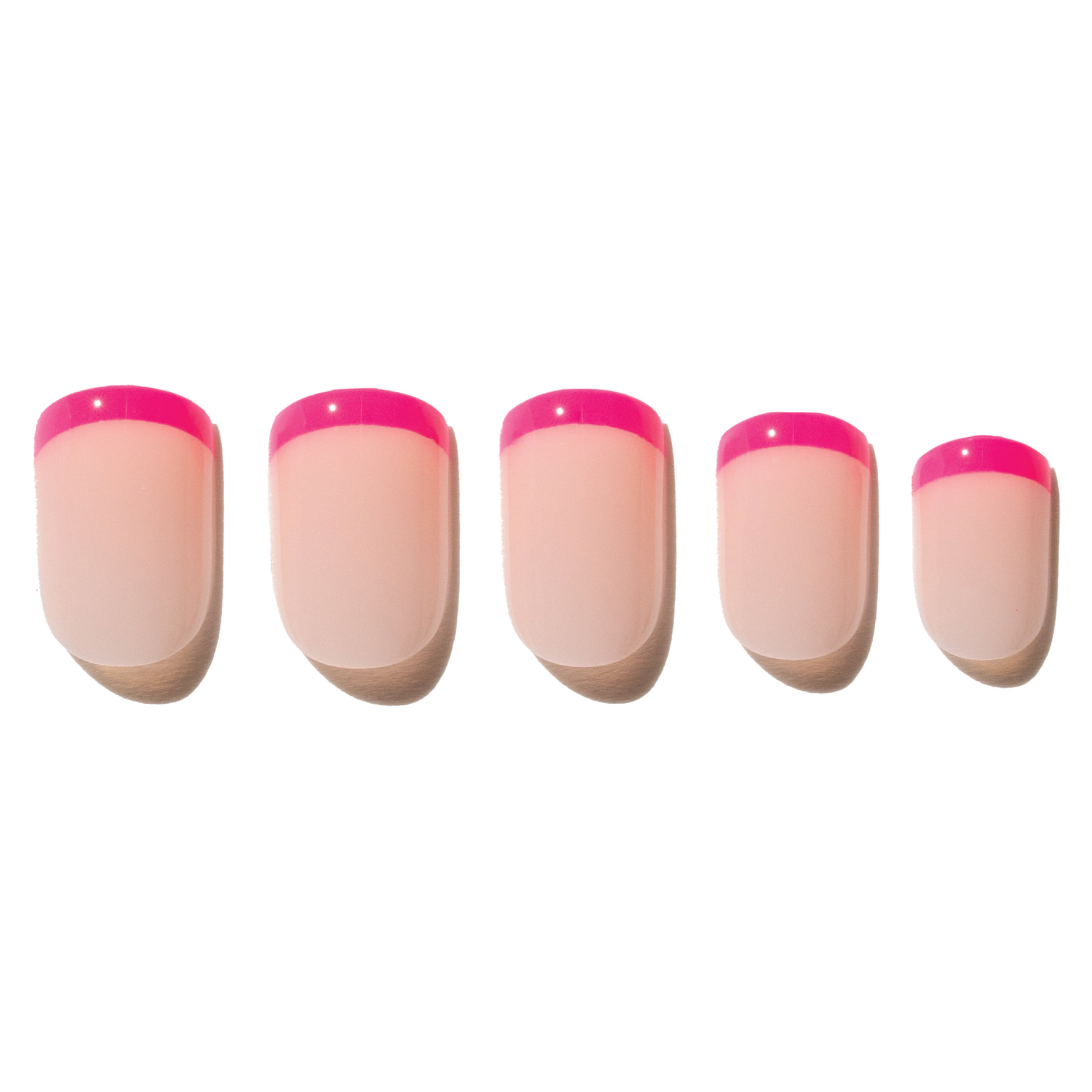 Milky Pink Hot Pink French Tip Press On Nail PTB