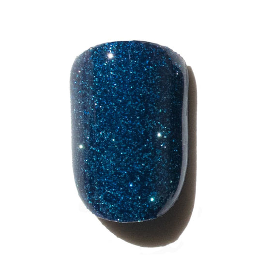 Navy Blue Glitter Press-On Nails | Short | Square PLN