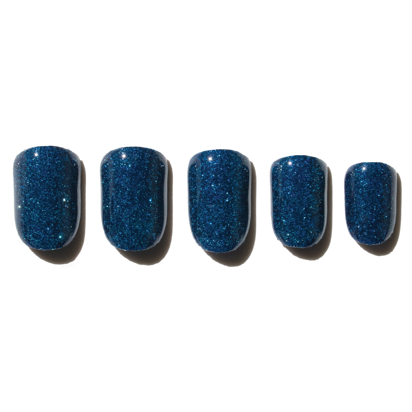 Navy Glitter Press-On Nails | Short | Square PLN
