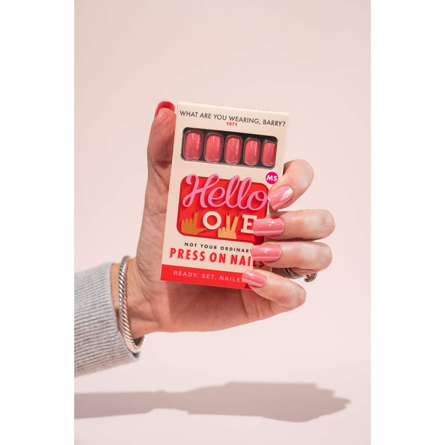 Pink Press on Nail Medium Length WWB-MS