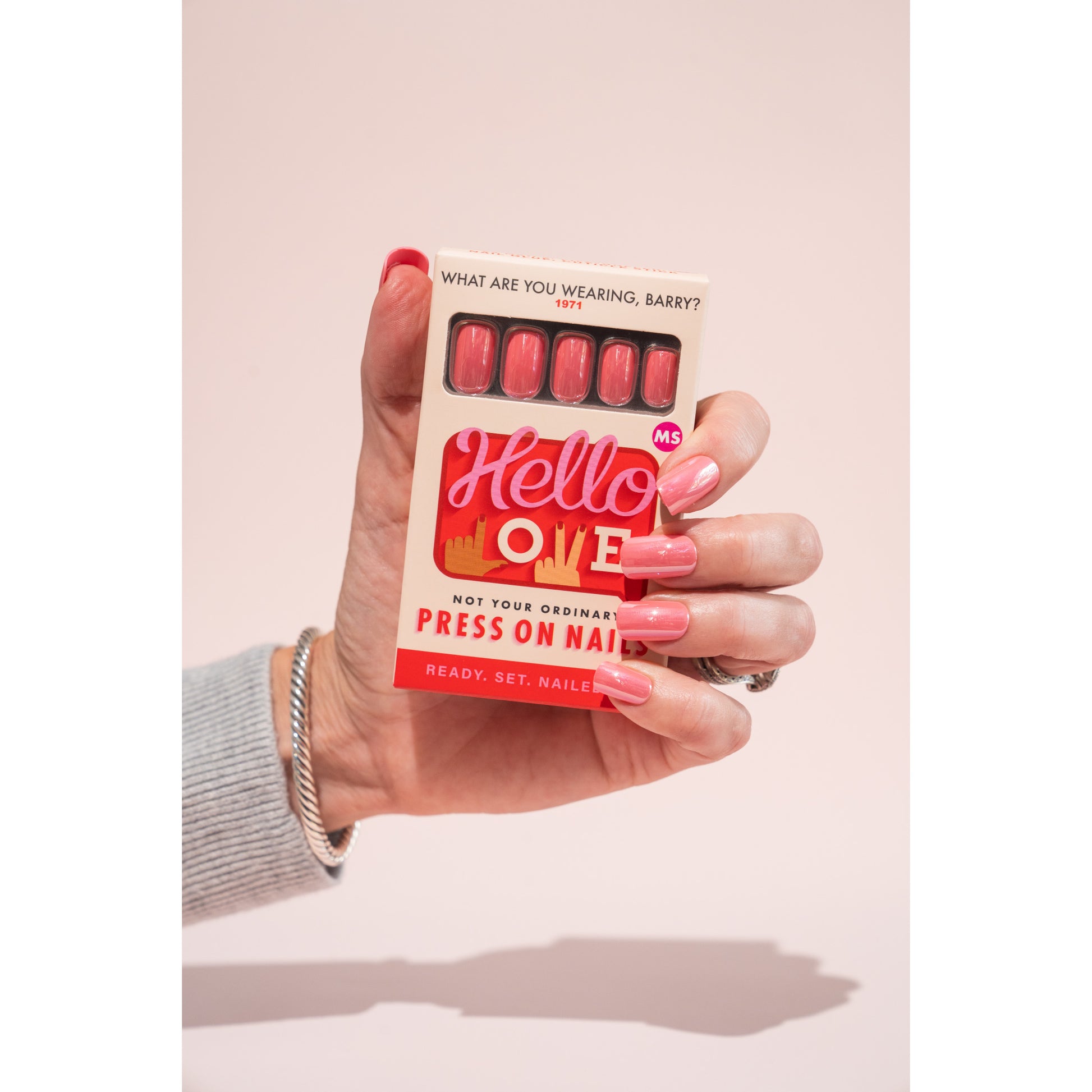 Pink Press on Nail Medium Length WWB-MS