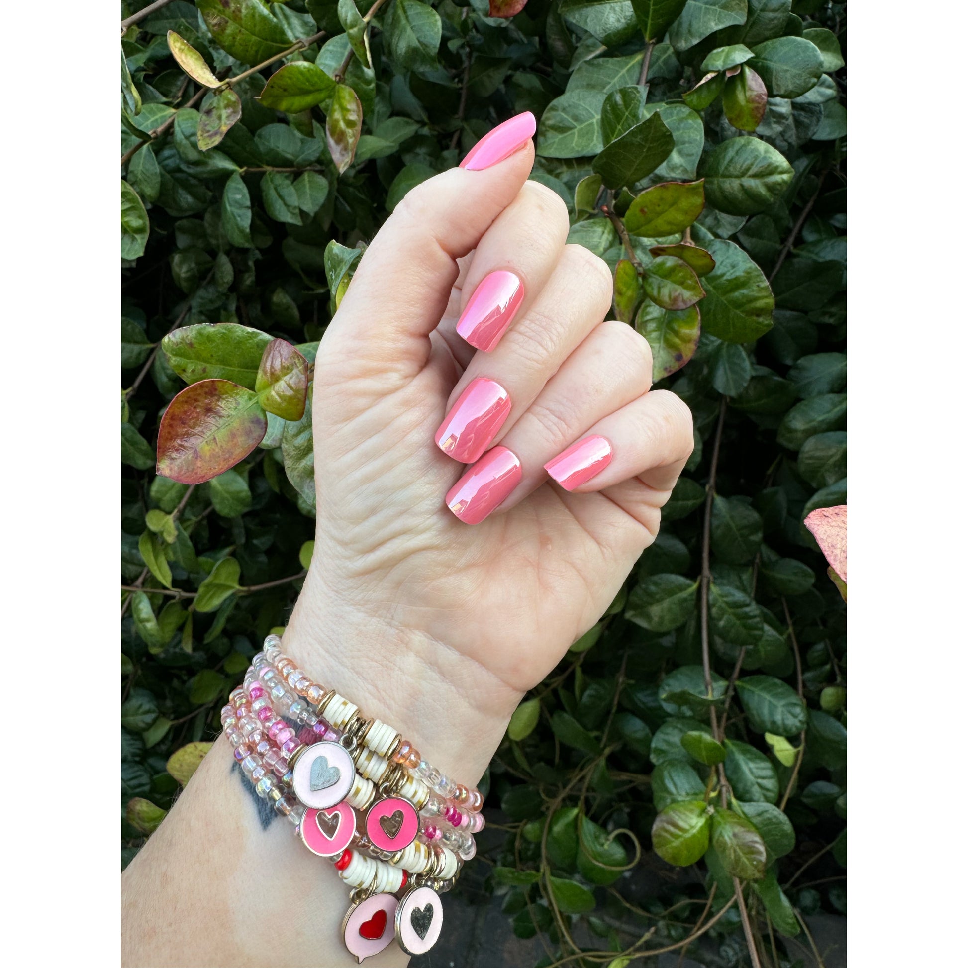 Pink Stick on Nails Medium Length WWB-MS