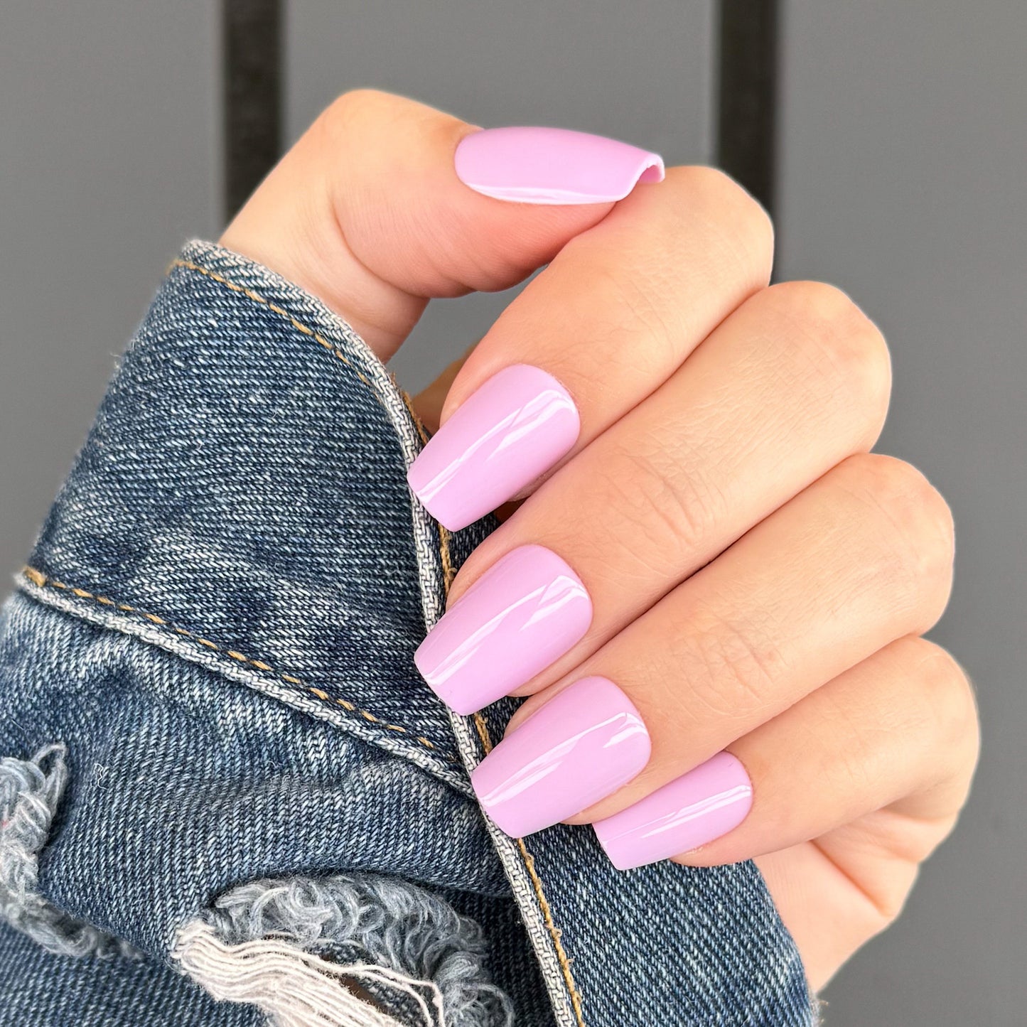 Purple Pink Press On Nail in Coffin Shape