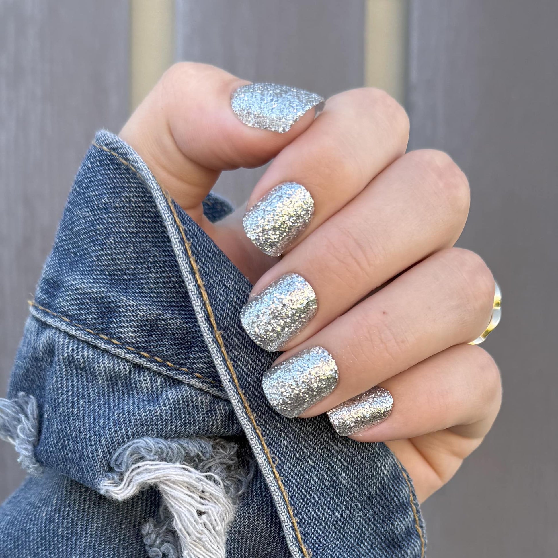 Silver Press on Nails IBM
