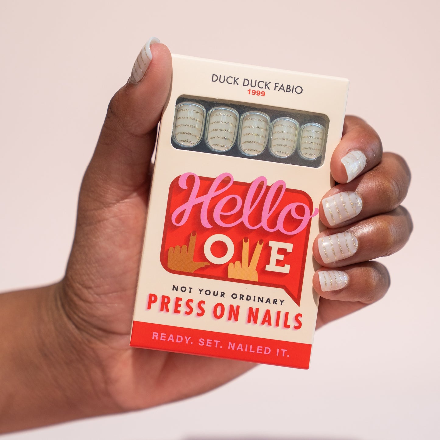 Striped Press-On Nails | Short | Square DDF