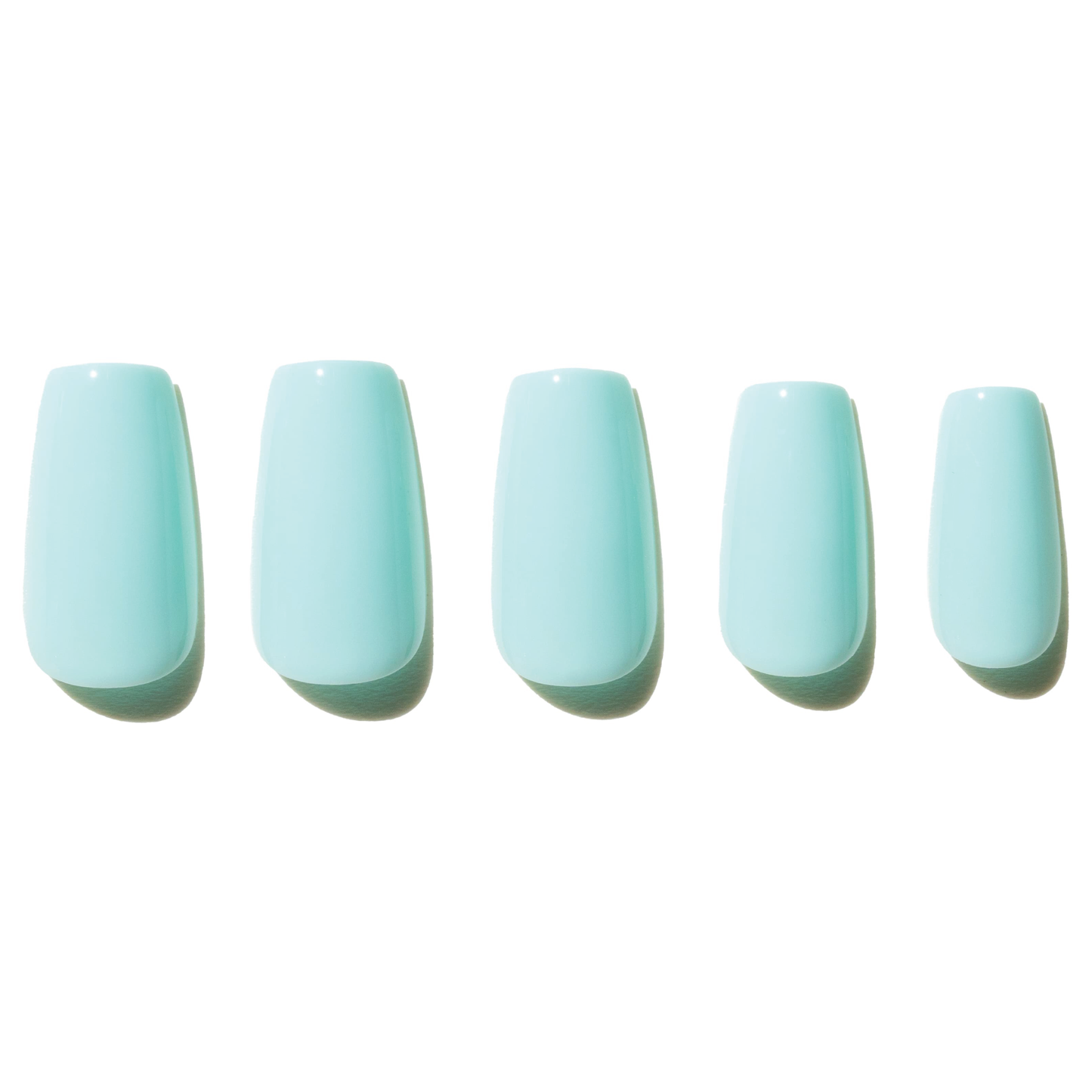 aqua green press on nail RTT-SQ