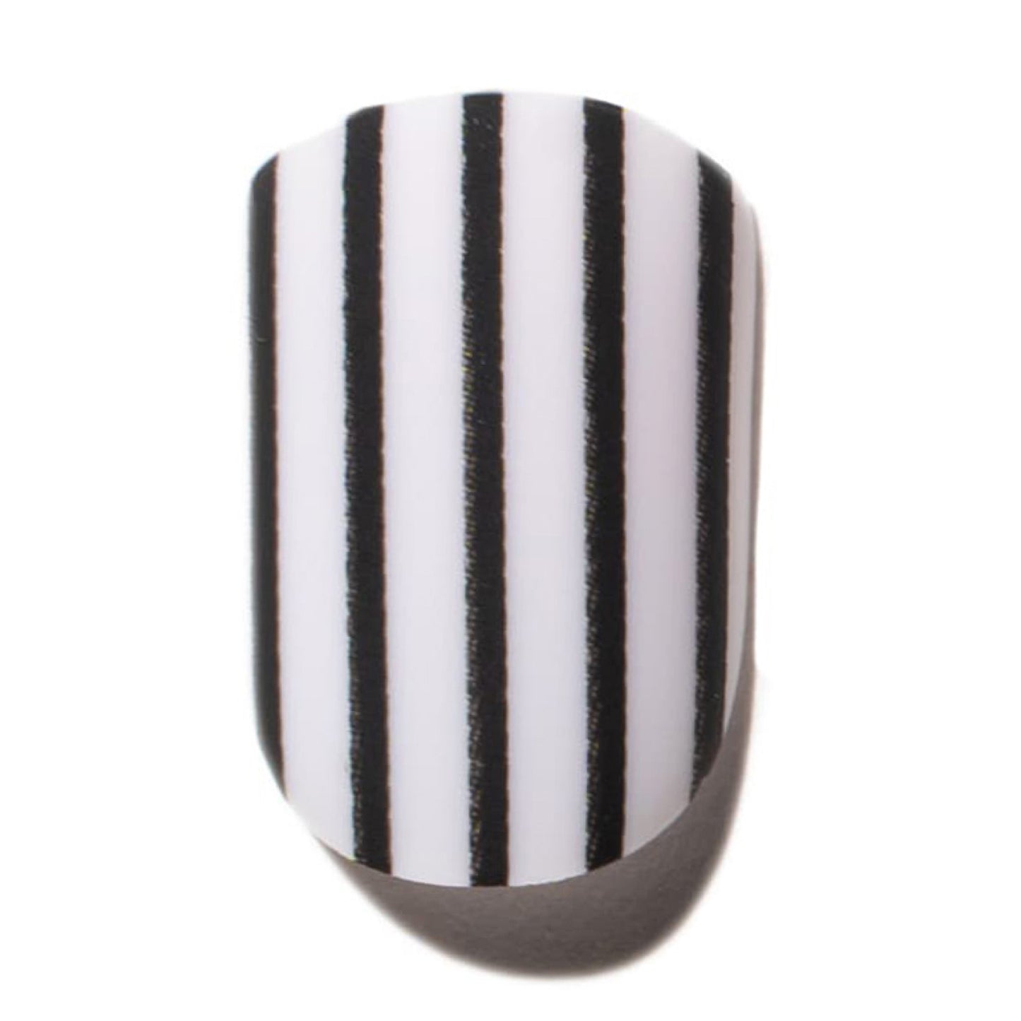 hello love press on nail black white stripe matte finish