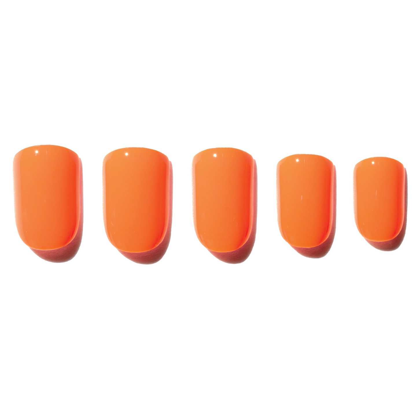 neon orange press on nail WTF
