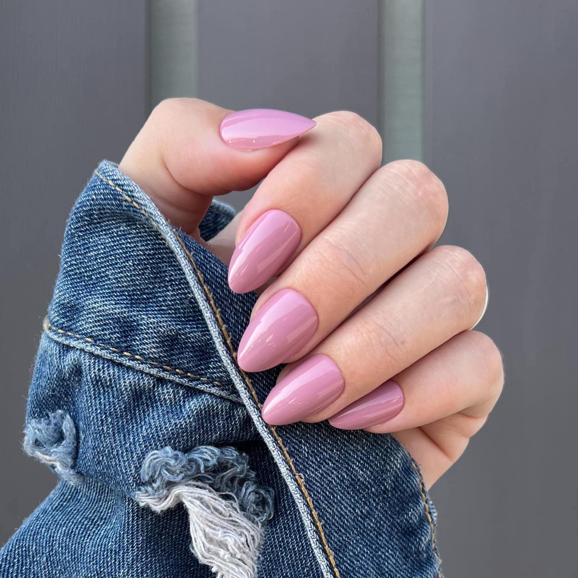 pink press on nails almond shape GGF-A
