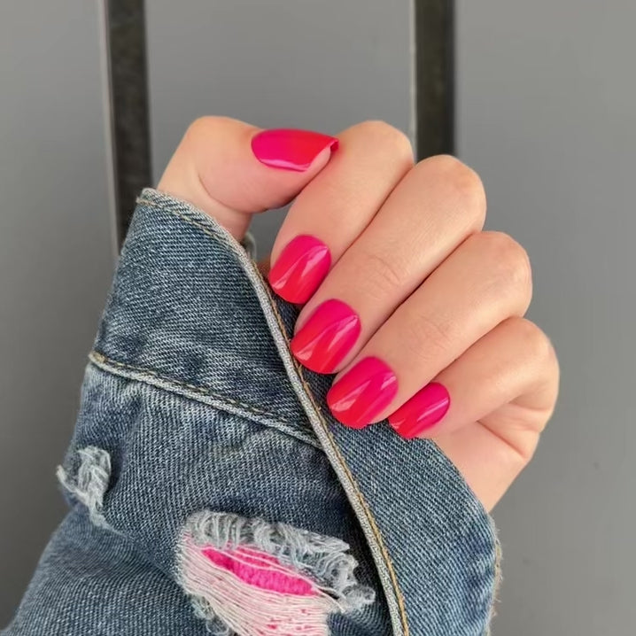 Pink Red Ombre Press On Nail