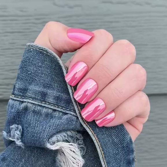 Pink Medium Square Press On Nails WWB - MS