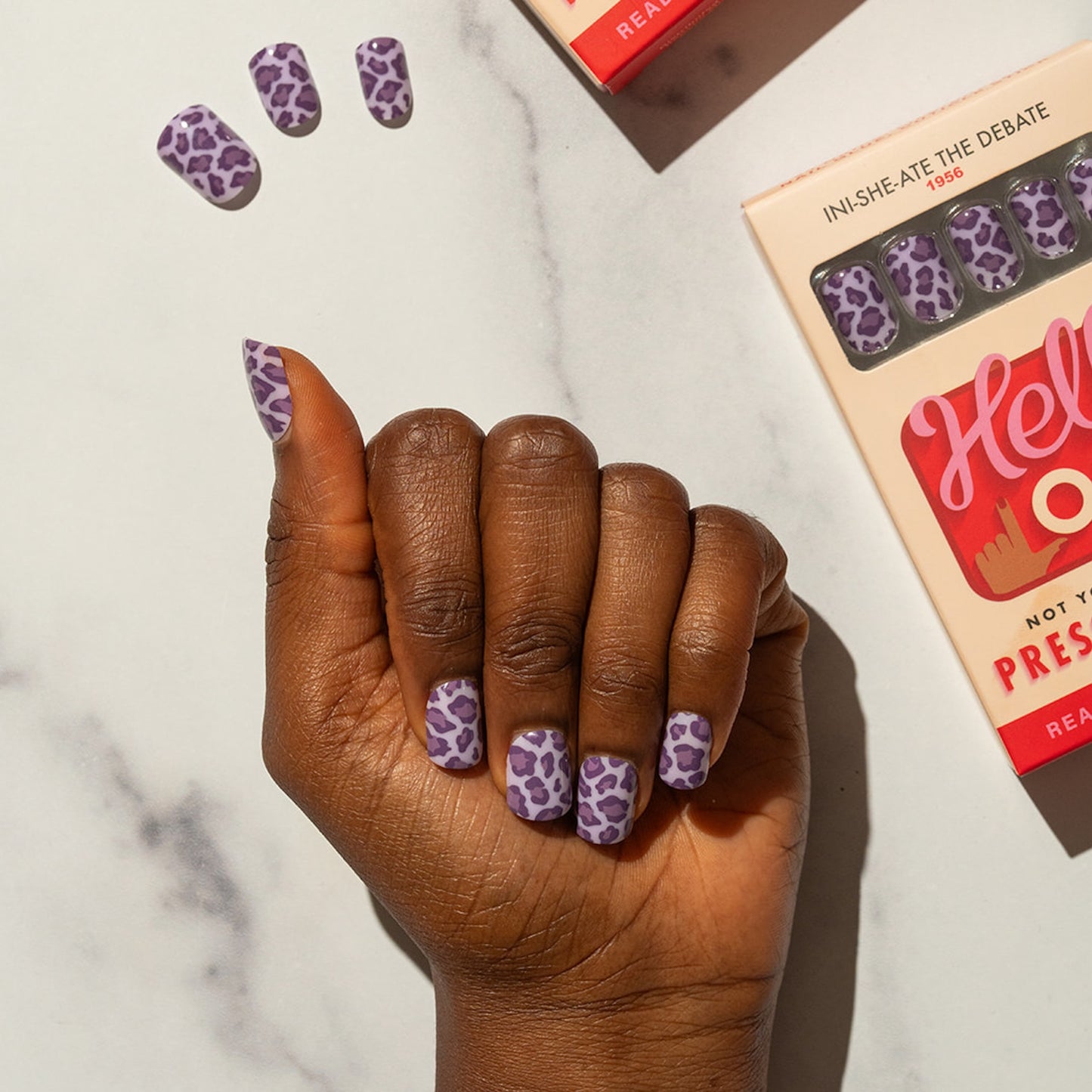 purple leopard print stick on nails ITD