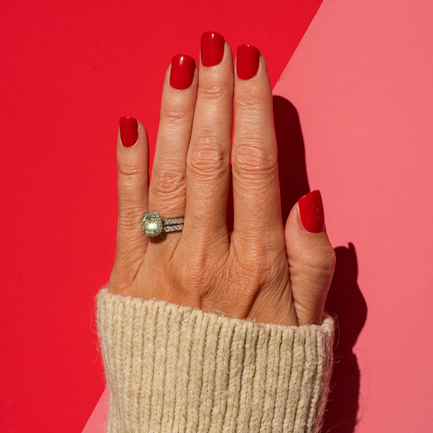red press on nails short NSC