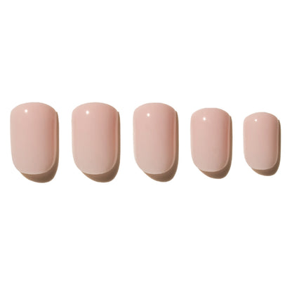 Five pink press on nails  on a white background