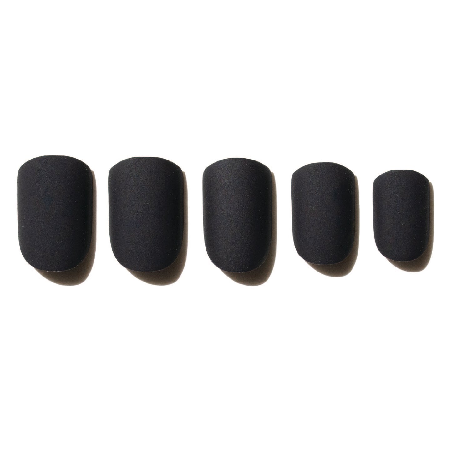 Matte Black Press On Nails on a white background