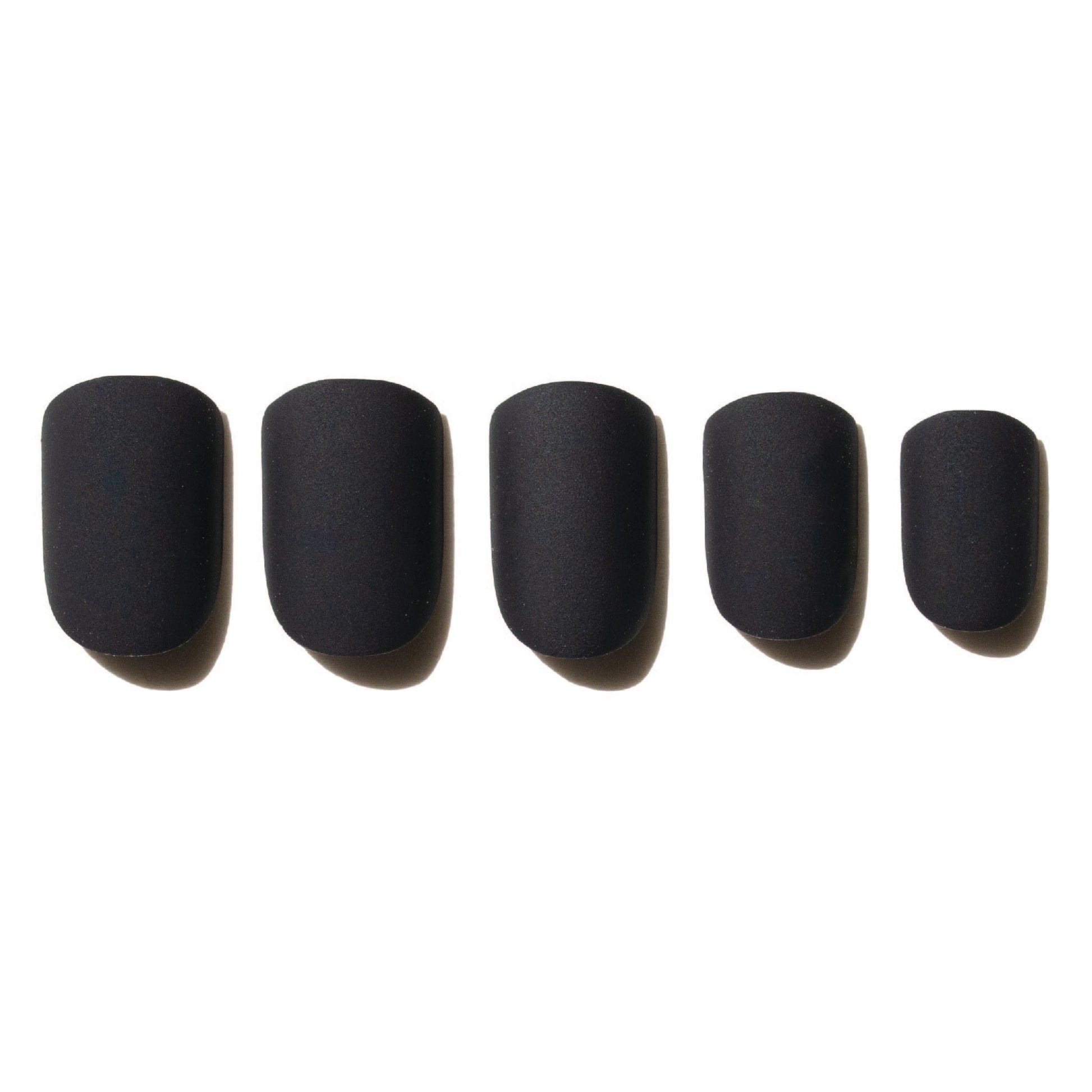 Matte Black Press On Nails on a white background