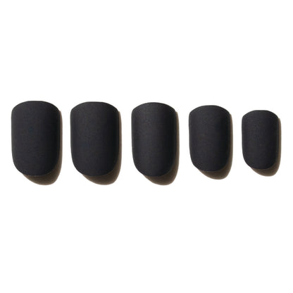 Matte Black Press On Nails on a white background