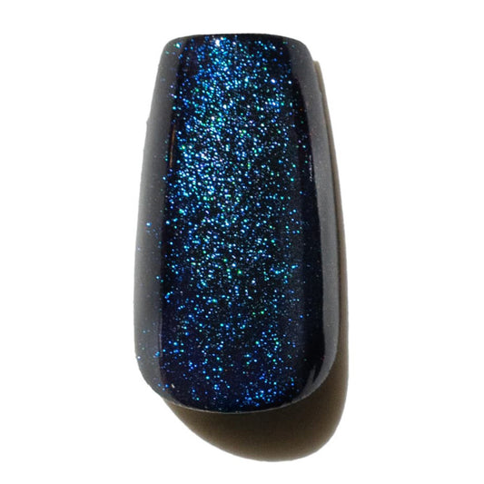 Blue Glitter Press On Nail BBL-SQ_