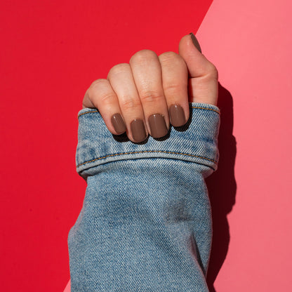 Chocolate Brown Stick On Nails_AYW