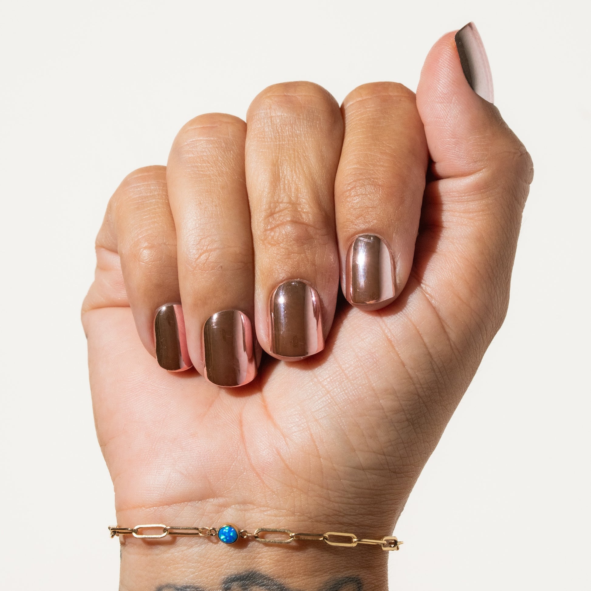 Chrome Rose Gold Nails