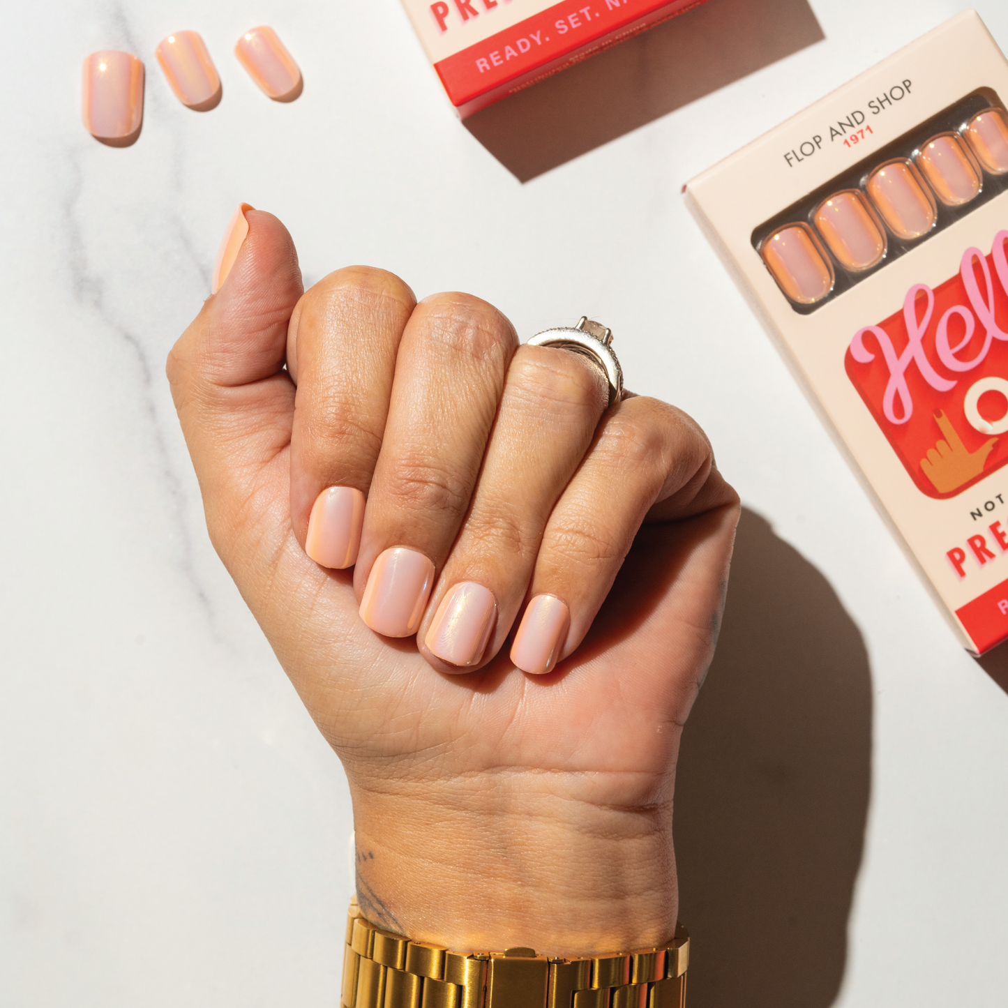 Coral Peach Press-On Nails FAS