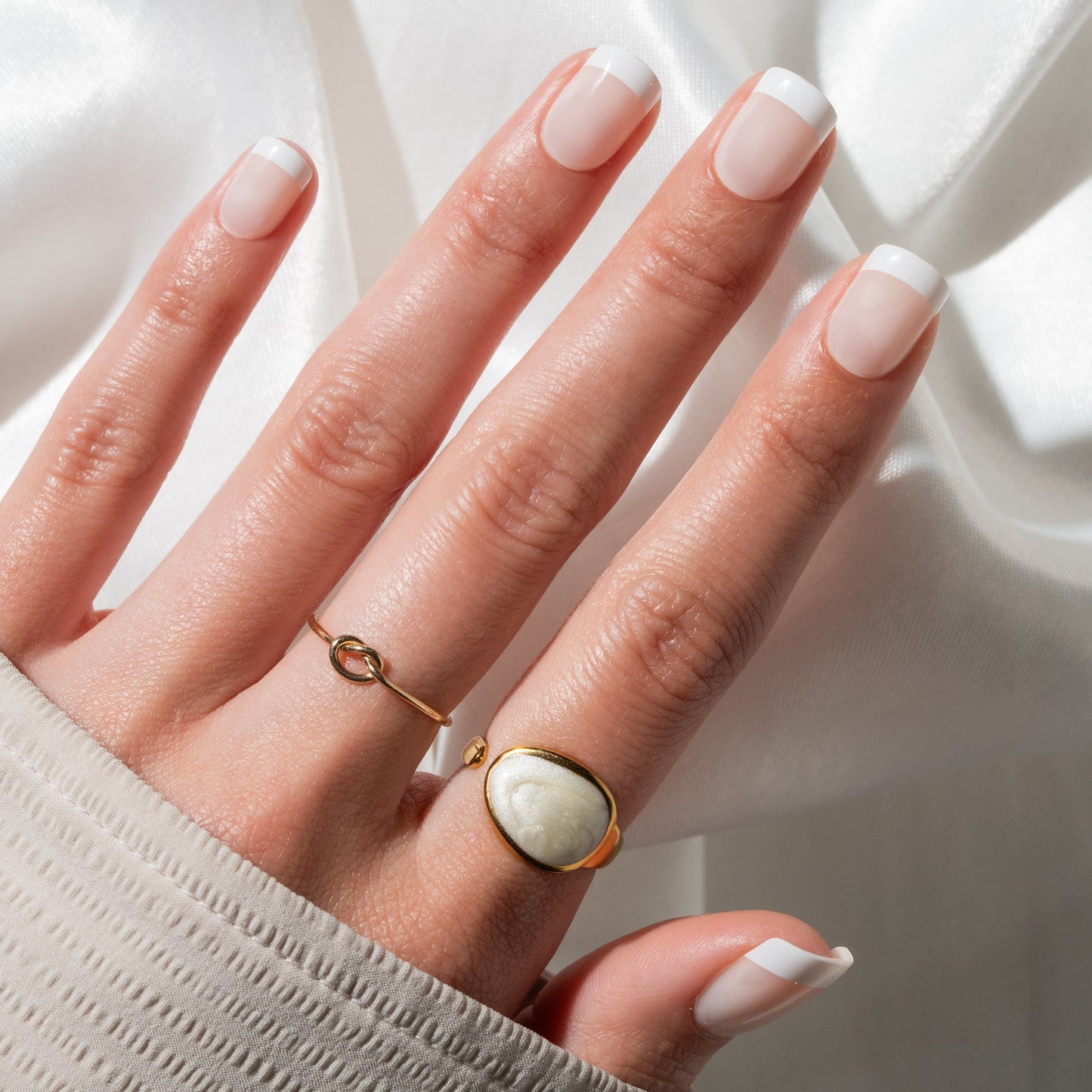 French Tip Stick On Nails