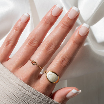 French Tip Stick On Nails