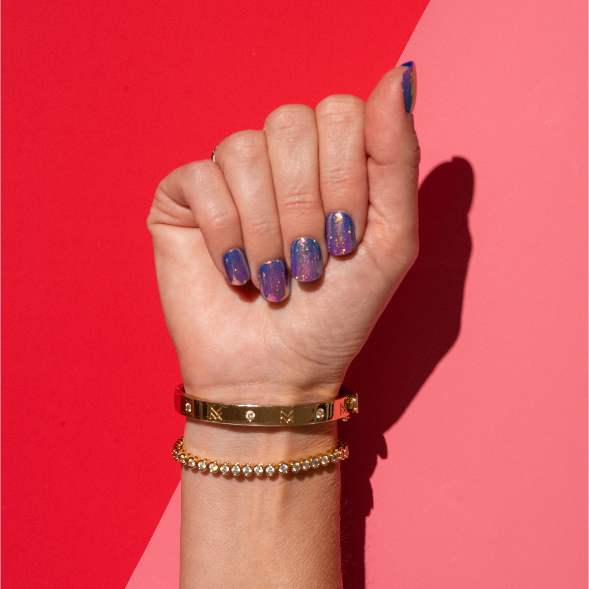 Glitter Purple Press-On Nails | Short | Square TNT