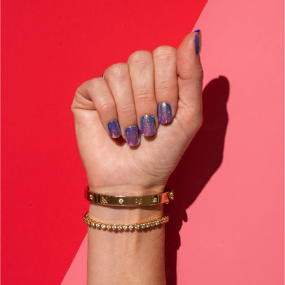 Glitter Purple Press-On Nails | Short | Square TNT