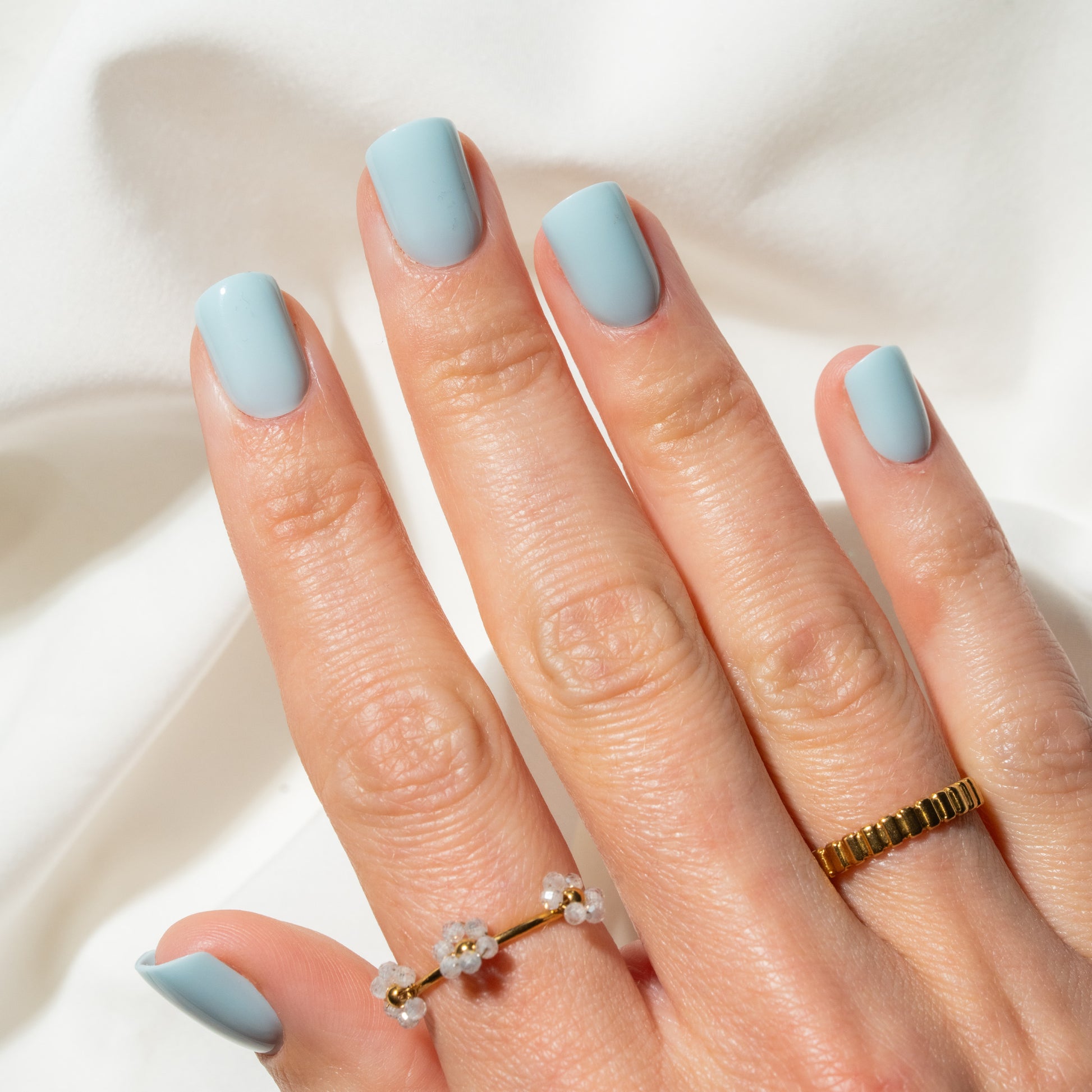 Light Blue Press On Nails