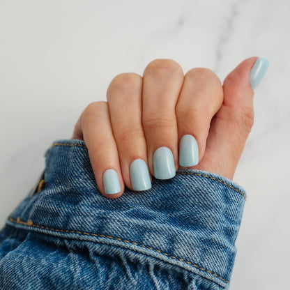 Light Blue Press On Nails