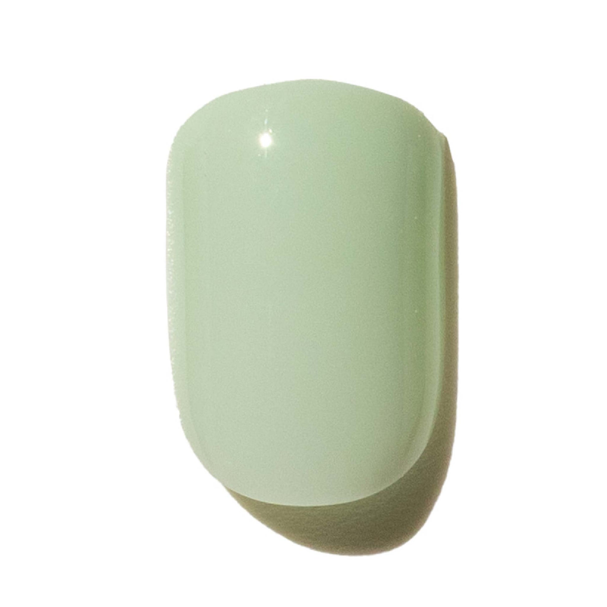 Light green press on nails on a white background