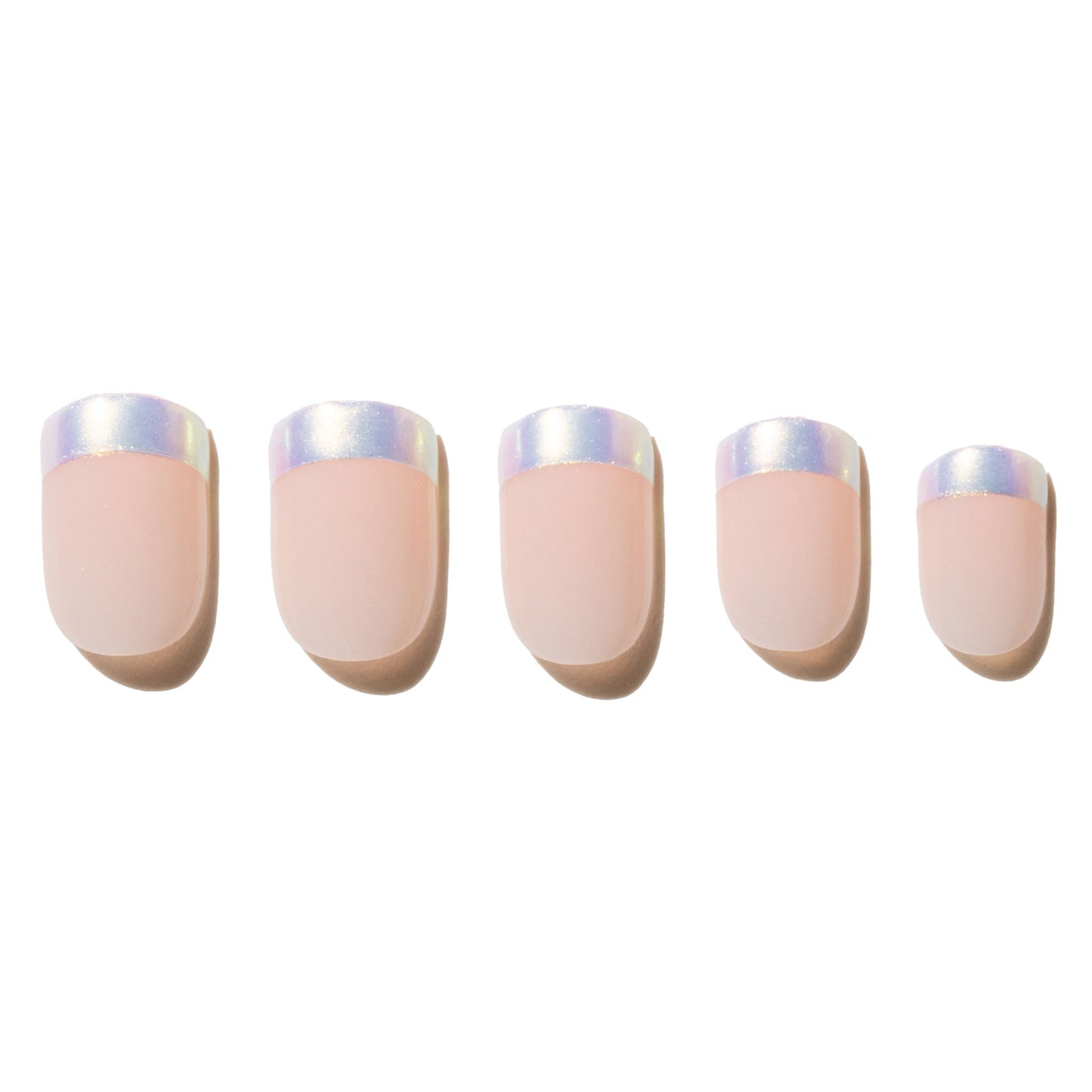Metallic French Manicure Press-On Nails | Short Length | Square Shape NAT