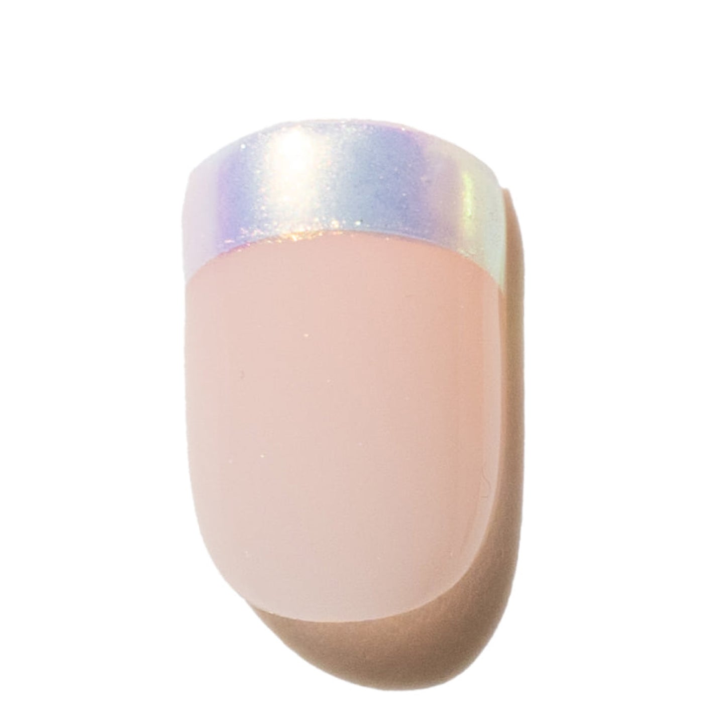 Metallic Silver French Manicure Press-On Nails | Short Length | Square Shape NAT