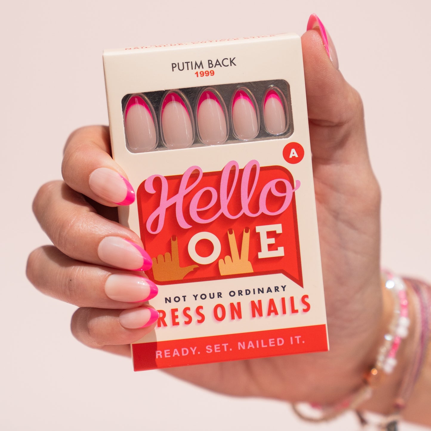 Milky Pink French Tip Press On Nail PTB-A