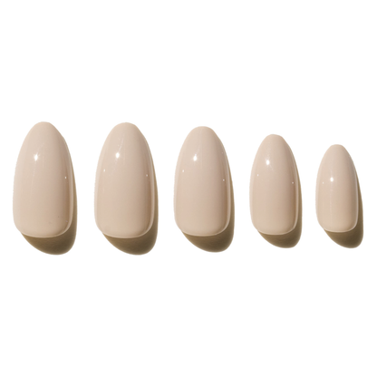 Neutral Beige_Press_On_Almond_Nail_BMI-A