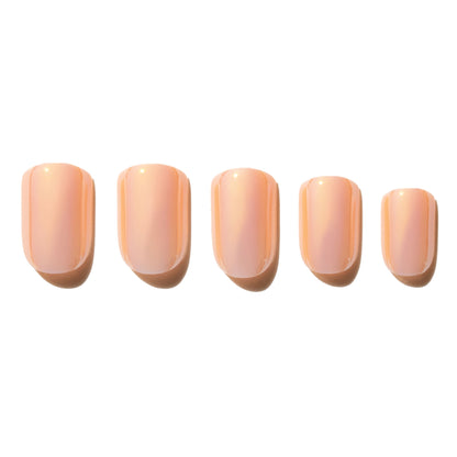 Peach Coral Iridescent Press-On Nails FAS