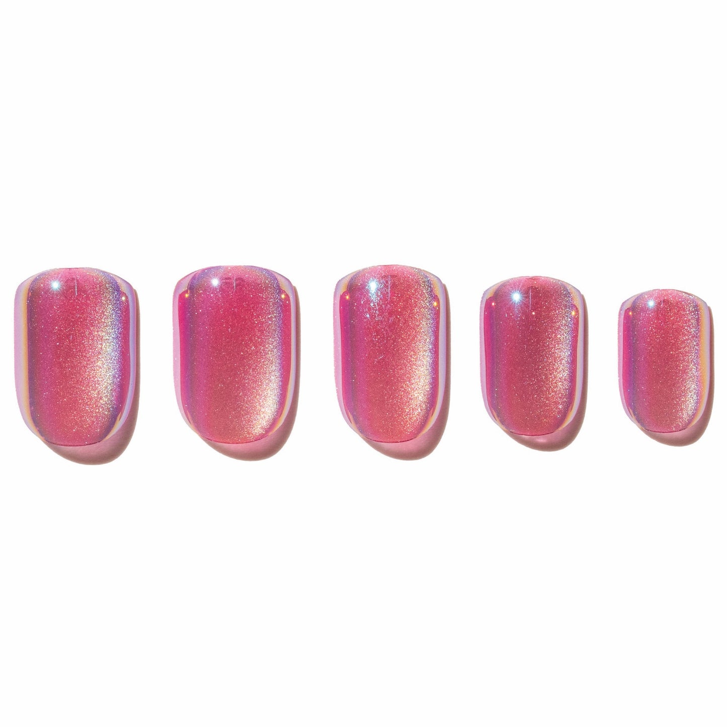 Pink Glitter Press On Nails