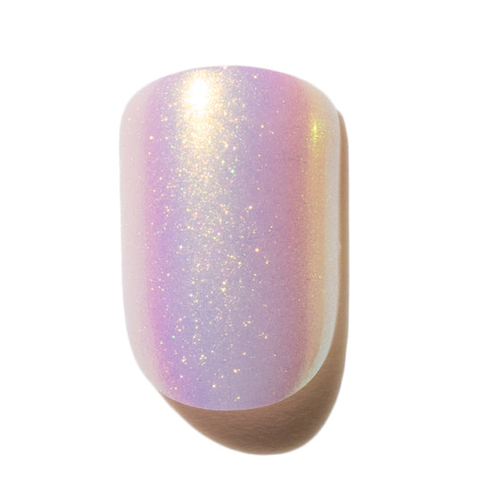 Pink Iridescent Short Square Press On Nail HC