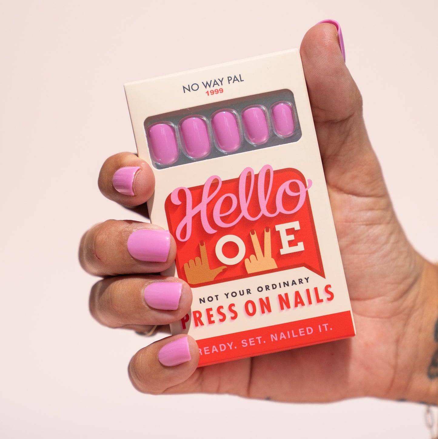 Pink Press On Nails Short Square NWP