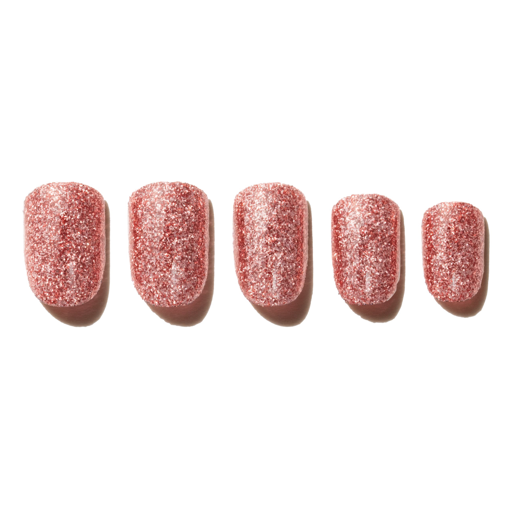 Press On Nail in Rose Gold Glitter